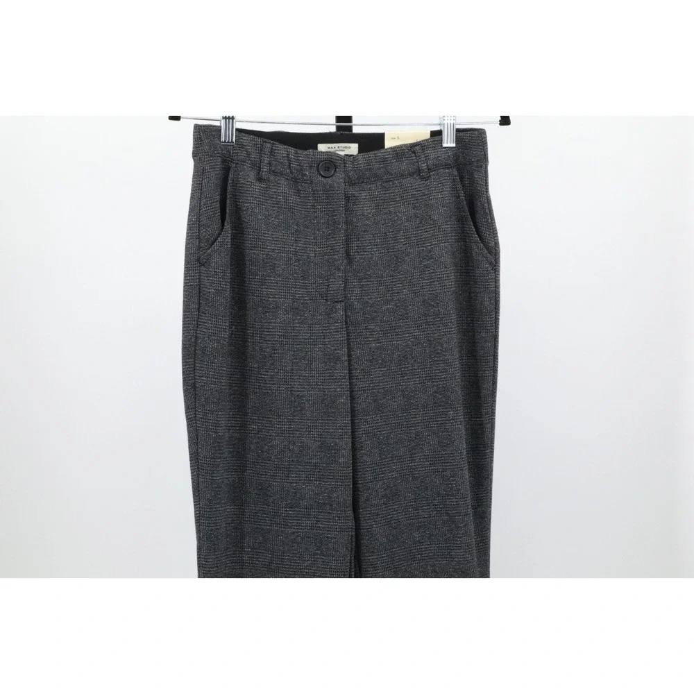 NWT Max Studio Womens Slim Trousers Gray Stretch Mid Rise Ankle Pants Small - Picture 5 of 12